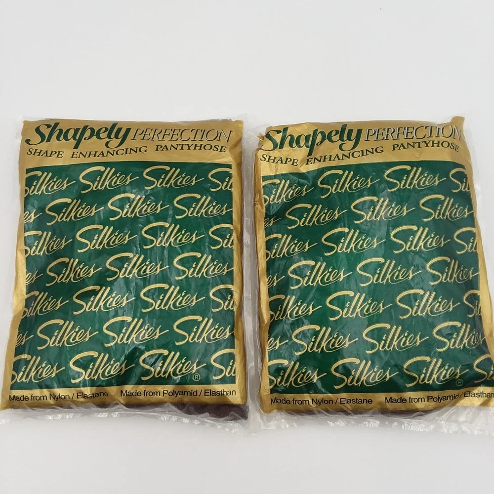 Vintage 4 Silkies Pantyhose‎ Control Top Shape Enhancing Hosiery Tall Taupe USA